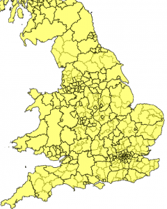 English Counties and UAs in One – O.O'Brien