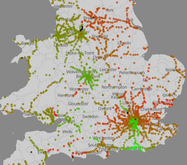 Train Tickets Map The Geography of Cheap Train Tickets – O.O'Brien