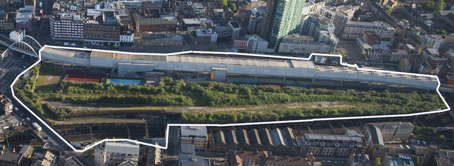 Aerial view of Shoreditch, London