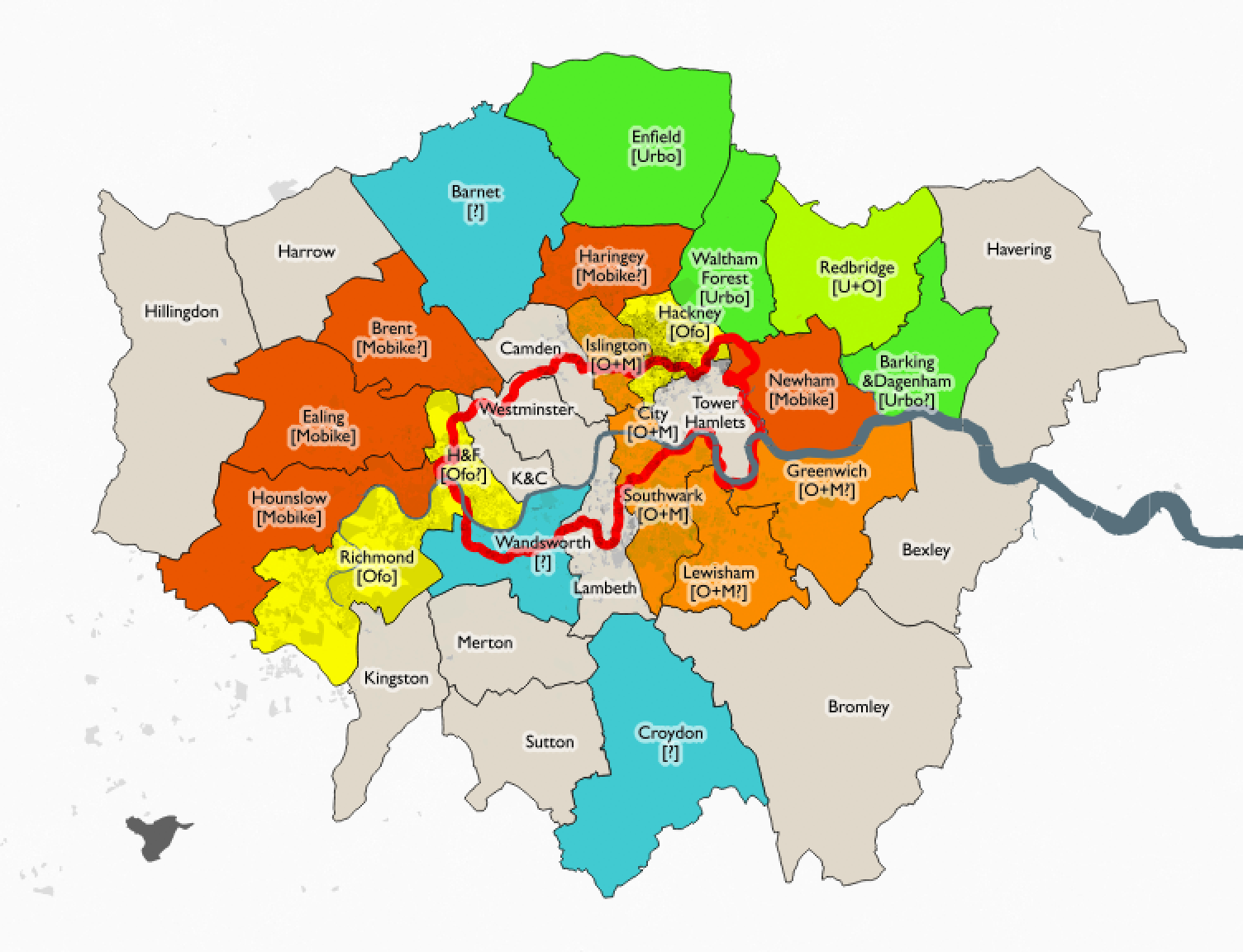 Santander Cycles Map London Five Bikeshares In London – Suprageography