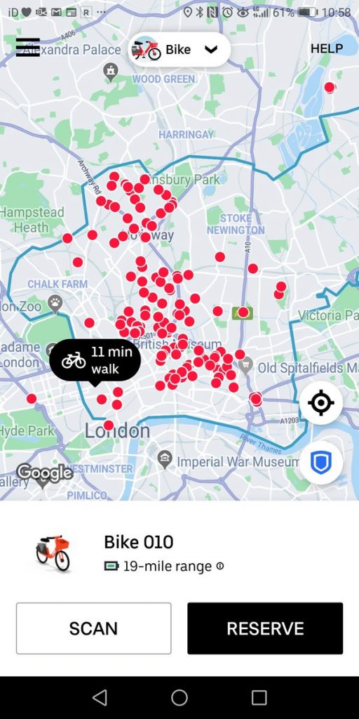 uber bike red zone