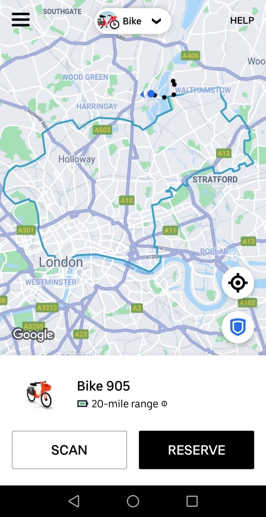 Uber bike sales service zone